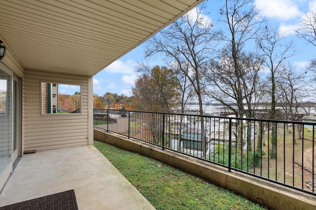 balcony with a patio area