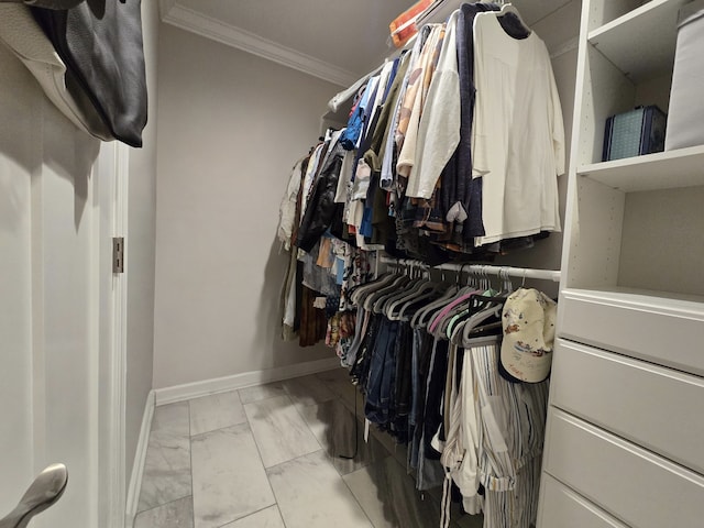 view of walk in closet