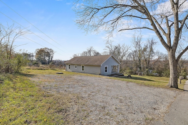 view of front of home with a front yard