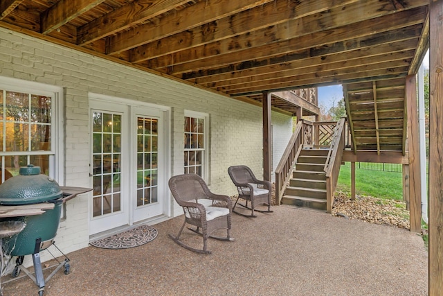 view of patio / terrace featuring a grill