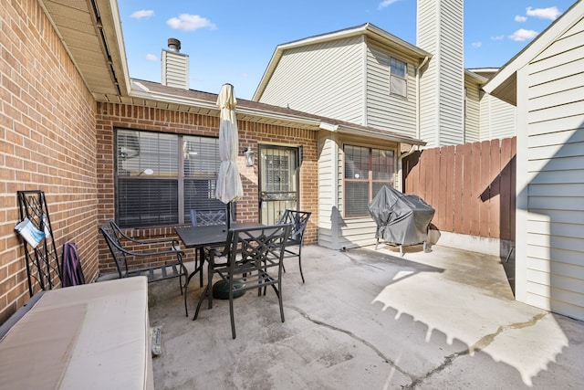 view of patio with area for grilling