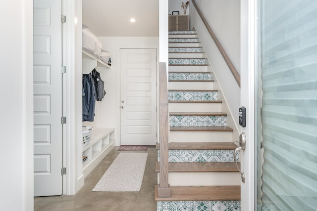 mudroom featuring concrete flooring