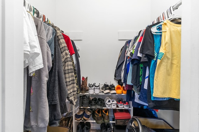 view of walk in closet