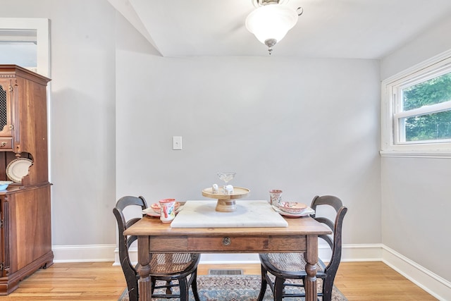 dining area featuring light hardwood / wood-style floors