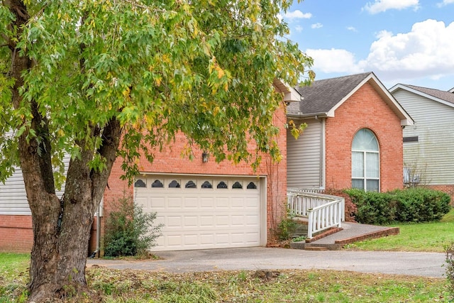 view of front of house with a garage