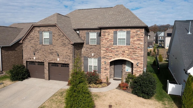 view of front of house with a garage