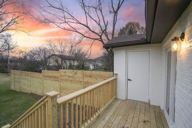 view of deck at dusk