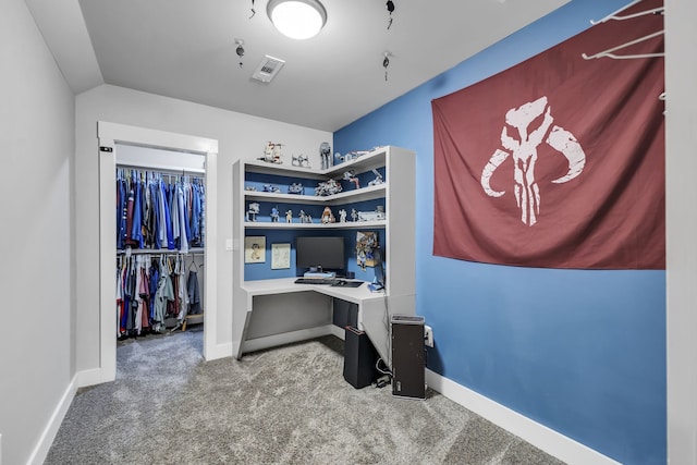 carpeted bedroom featuring a closet