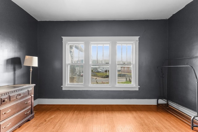 bedroom featuring multiple windows and light hardwood / wood-style floors