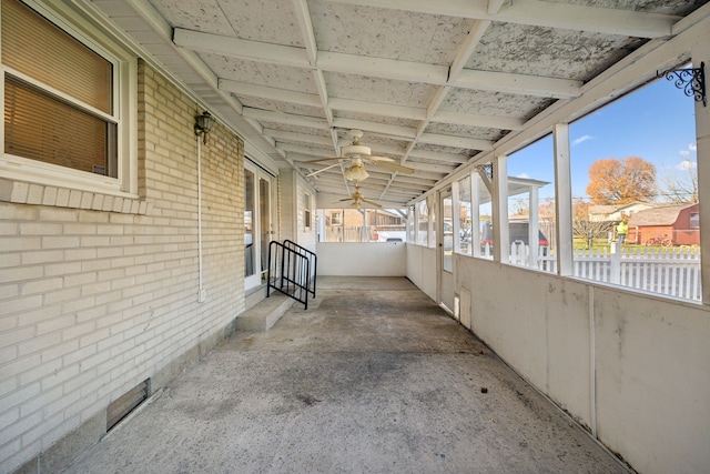 view of patio / terrace featuring ceiling fan