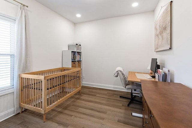 office featuring dark wood-type flooring