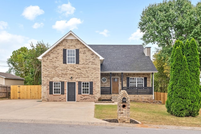 view of front of house with a front yard