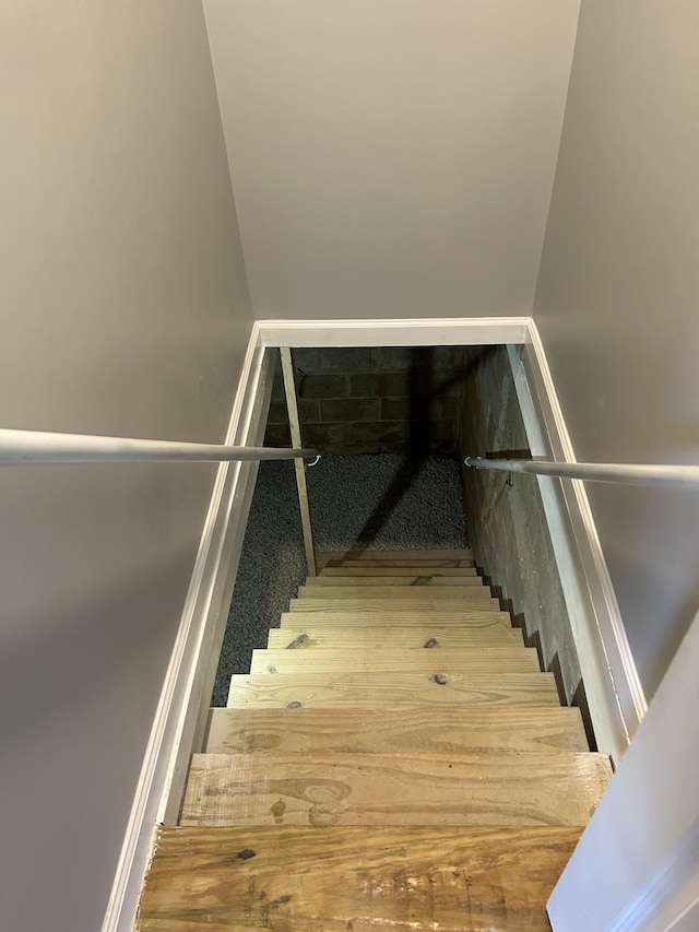 121 Poplar St N, Cowan, TN 37318 - stairway featuring wood finished floors