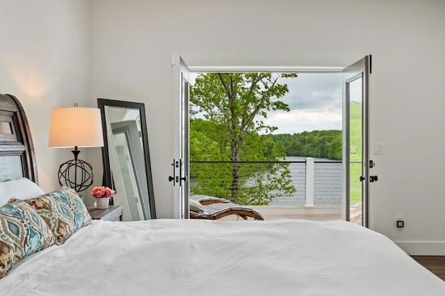 bedroom featuring hardwood / wood-style floors