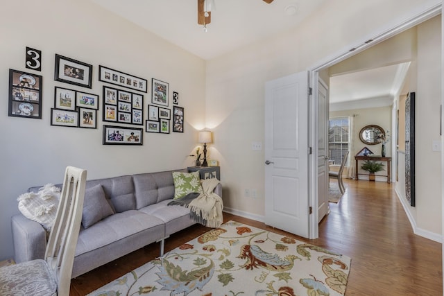 living room featuring hardwood / wood-style flooring