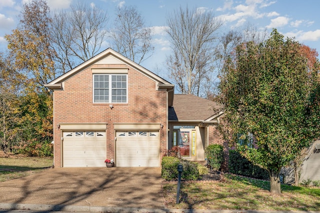 front facade with a garage