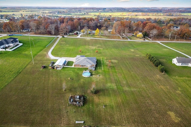 bird's eye view featuring a rural view