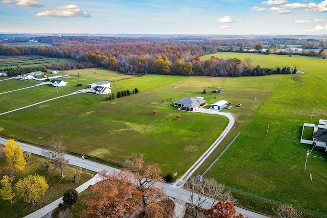 drone / aerial view featuring a rural view