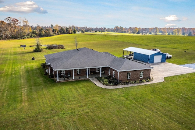 bird's eye view featuring a rural view