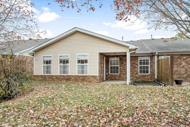 back of house featuring a patio area