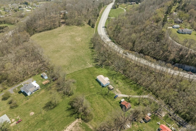 bird's eye view with a rural view