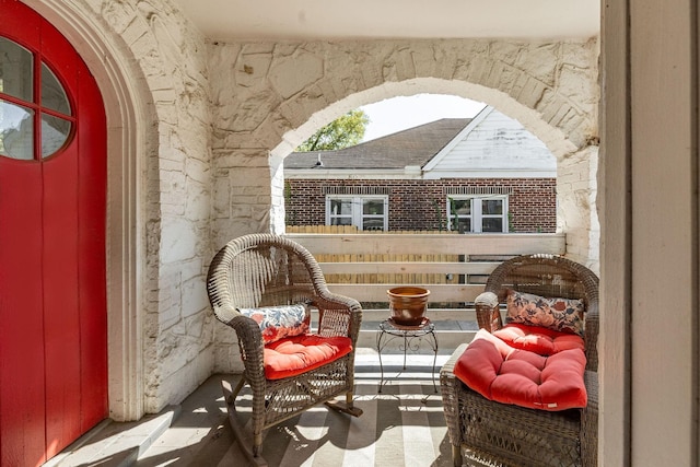 balcony with covered porch