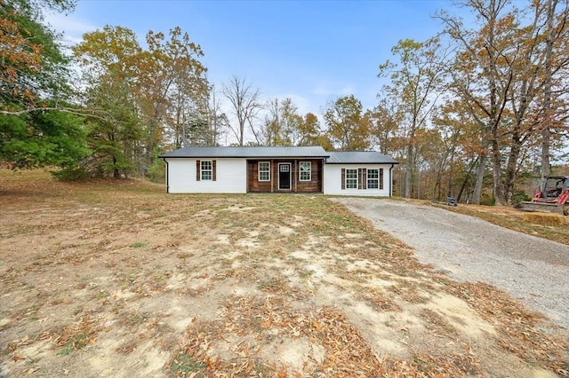 view of single story home