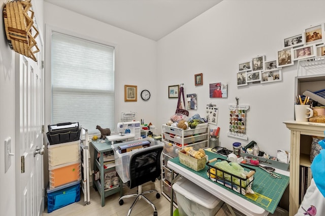 office featuring light hardwood / wood-style floors