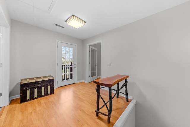 entryway featuring wood-type flooring