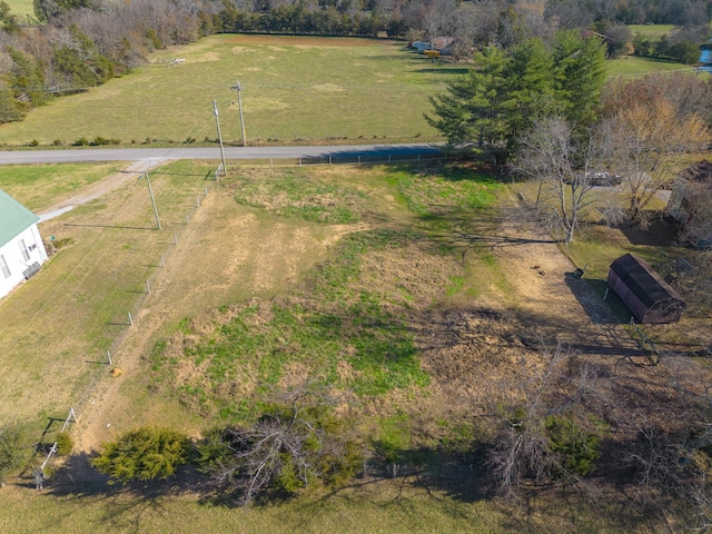 bird's eye view with a rural view