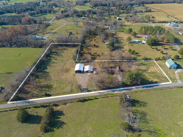 bird's eye view featuring a rural view