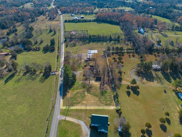 aerial view featuring a rural view