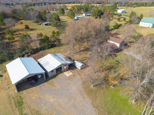 drone / aerial view featuring a rural view