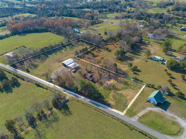 aerial view with a rural view