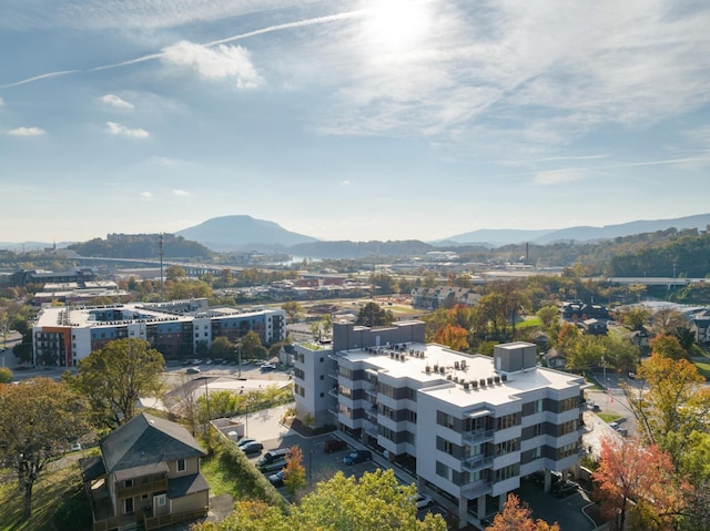 bird's eye view featuring a mountain view