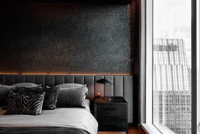 bedroom featuring wood-type flooring