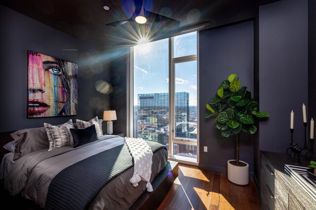 bedroom featuring hardwood / wood-style flooring