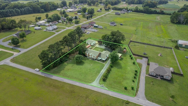 drone / aerial view featuring a rural view