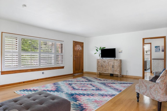 living room featuring hardwood / wood-style flooring