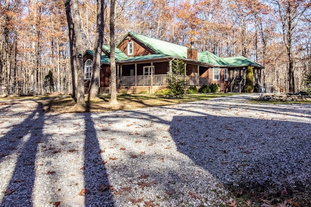 view of front of property with a porch