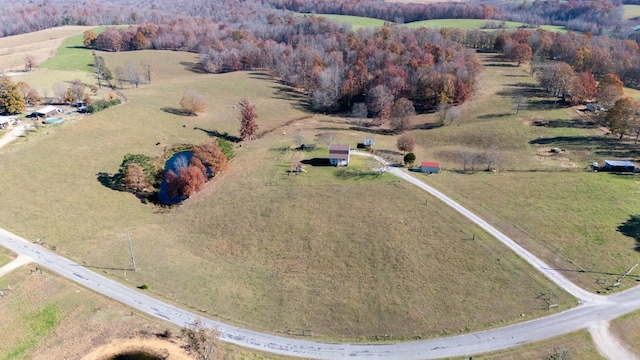 drone / aerial view with a rural view