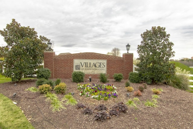 view of community sign