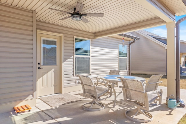 view of patio / terrace with ceiling fan