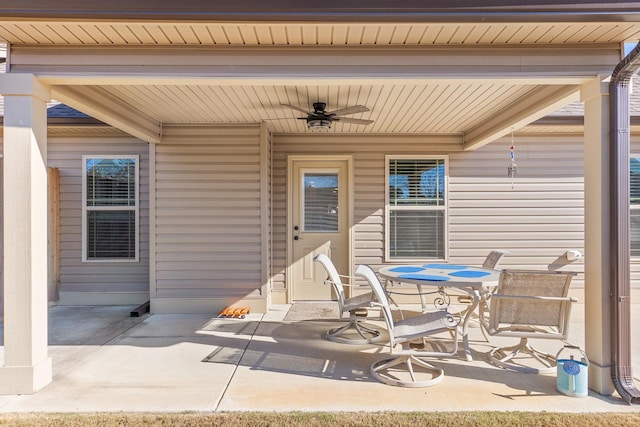 view of patio / terrace with ceiling fan