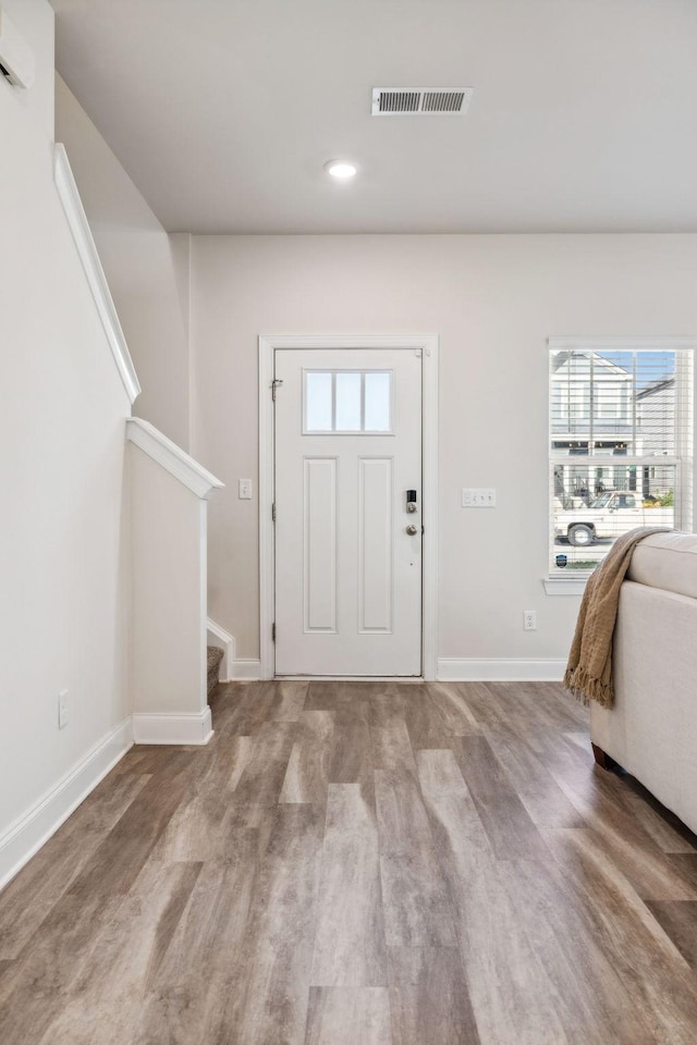 foyer featuring wood-type flooring