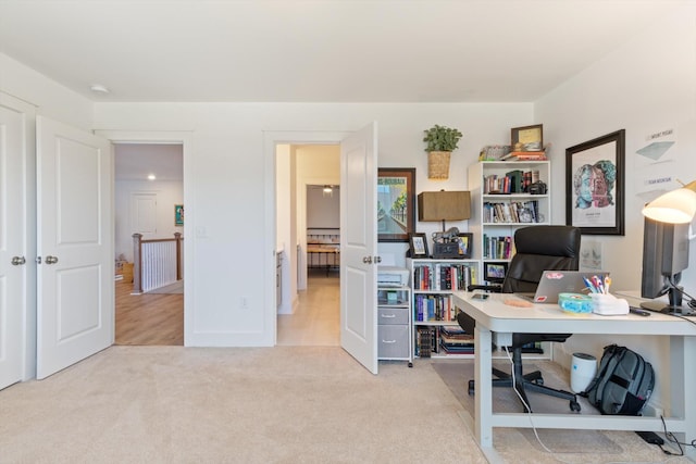 view of carpeted office