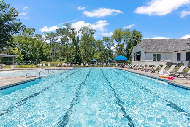 view of pool with a patio