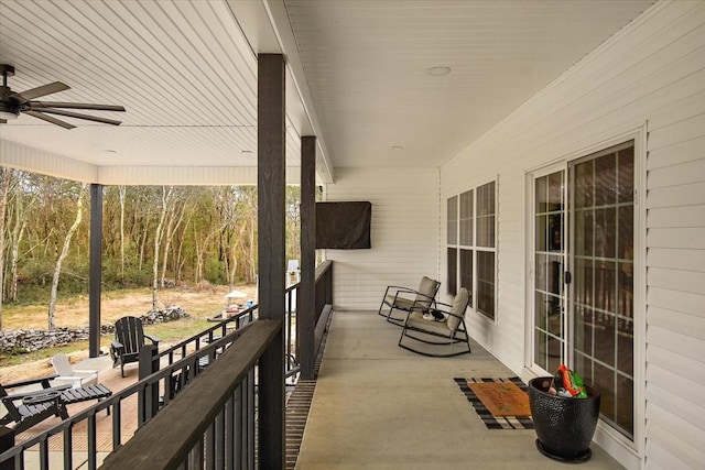 view of patio / terrace with ceiling fan