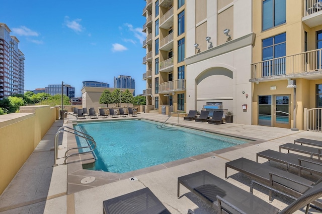 view of pool with a patio area