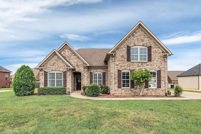 view of front of property featuring a front yard